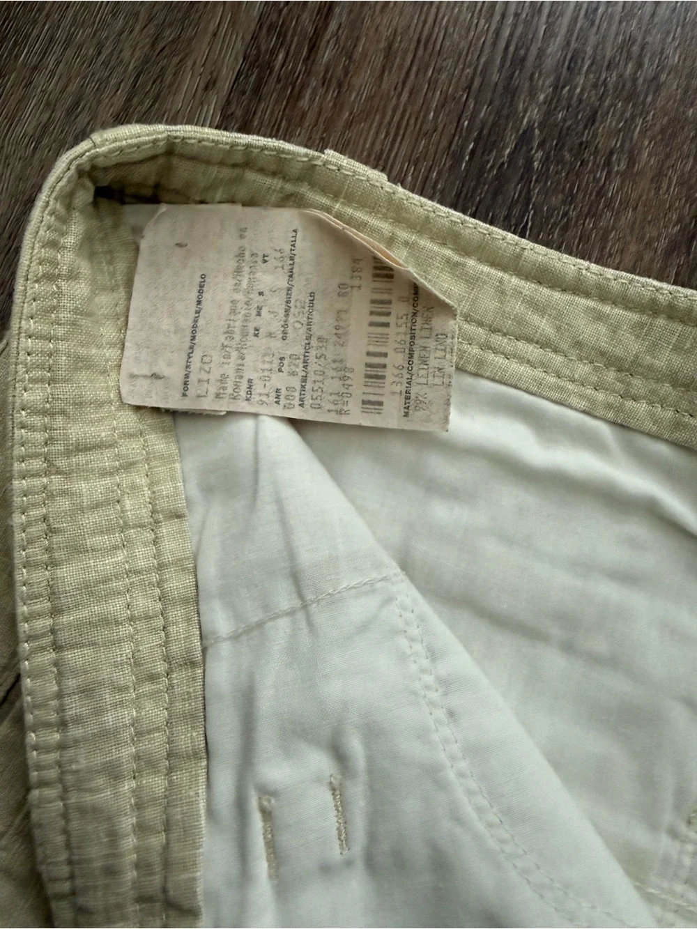 Hugo Boss Men's Light Cream Wide Linen Drawstring Pants